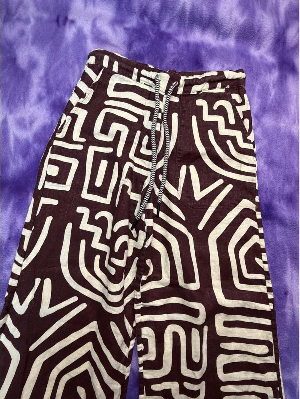 OAS mojave linen printed wide leg trousers fun and bold style